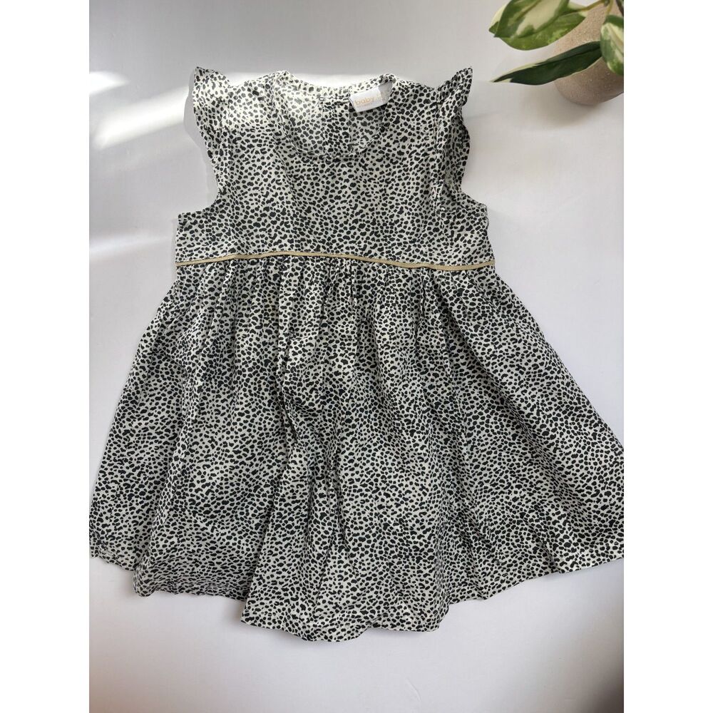 Baby Girl 6-9M Leopard Animal Print Flutter Sleeve Dress
